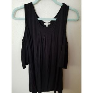 Black cold shoulder top